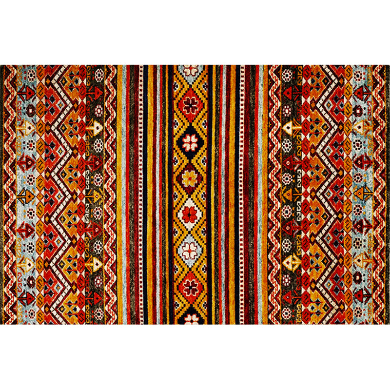 Boho-Chic Stripe Printed Rug Multi-Colored Polyster Area Rug Anti-Slip Backing Pet Friendly Area Carpet for Living Room Orange Red Clearhalo 'Area Rug' 'Bohemian' 'Rugs' Rug' 2317761