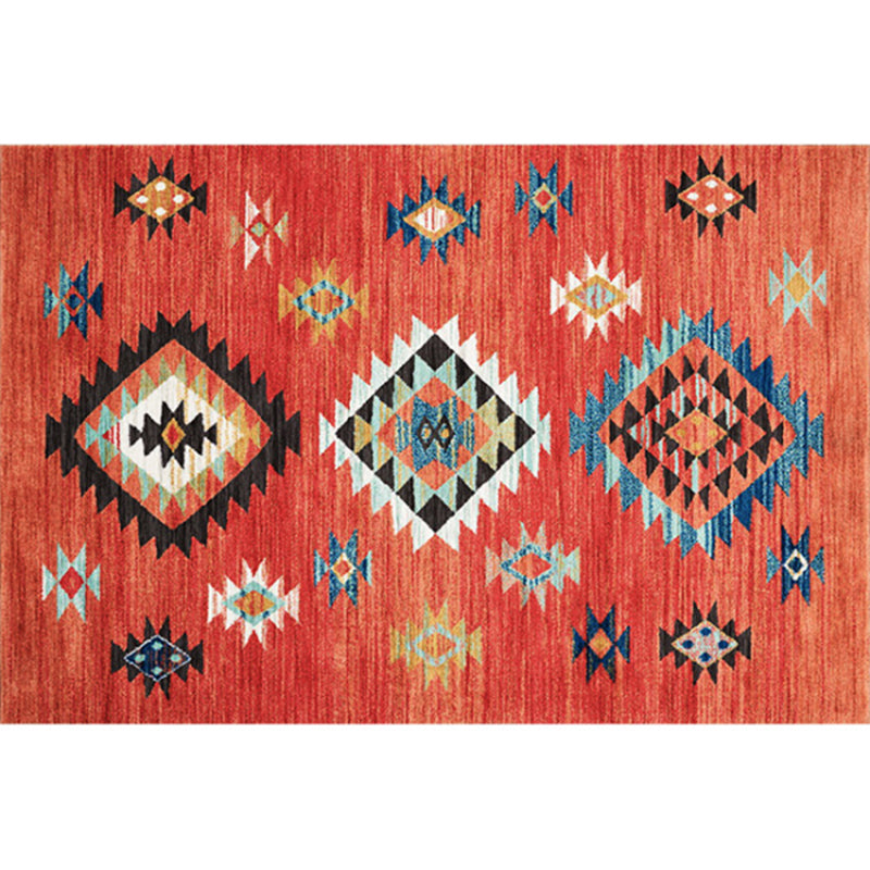 Boho-Chic Stripe Printed Rug Multi-Colored Polyster Area Rug Anti-Slip Backing Pet Friendly Area Carpet for Living Room Orange-Red Clearhalo 'Area Rug' 'Bohemian' 'Rugs' Rug' 2317762