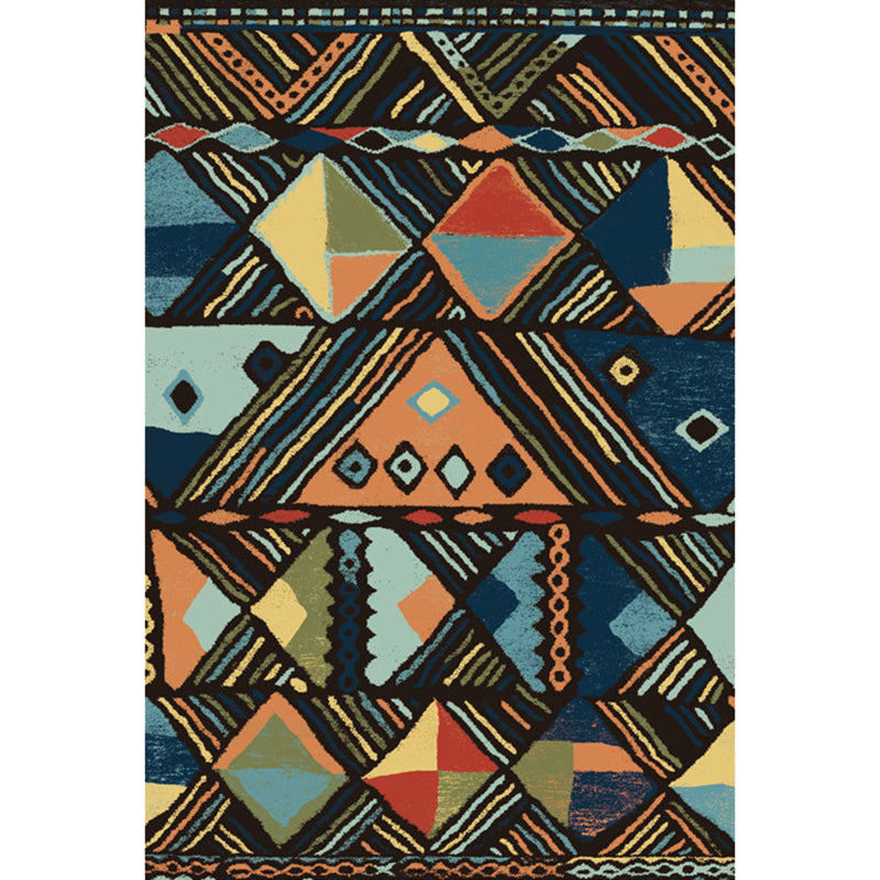 Boho Parlor Rug Multi-Color Geometric Printed Area Carpet Synthetics Non-Slip Pet Friendly Easy Care Indoor Rug Navy Clearhalo 'Area Rug' 'Bohemian' 'Rugs' Rug' 2317781