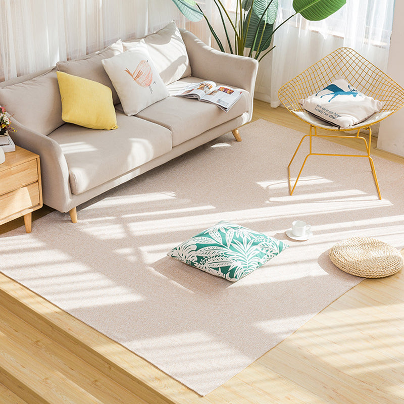 Country Bedroom Rug Multi-Color Solid Color Area Carpet Cotton Pet Friendly Easy Care Indoor Rug with Tassel Dark Beige Clearhalo 'Area Rug' 'Rug' 2317812
