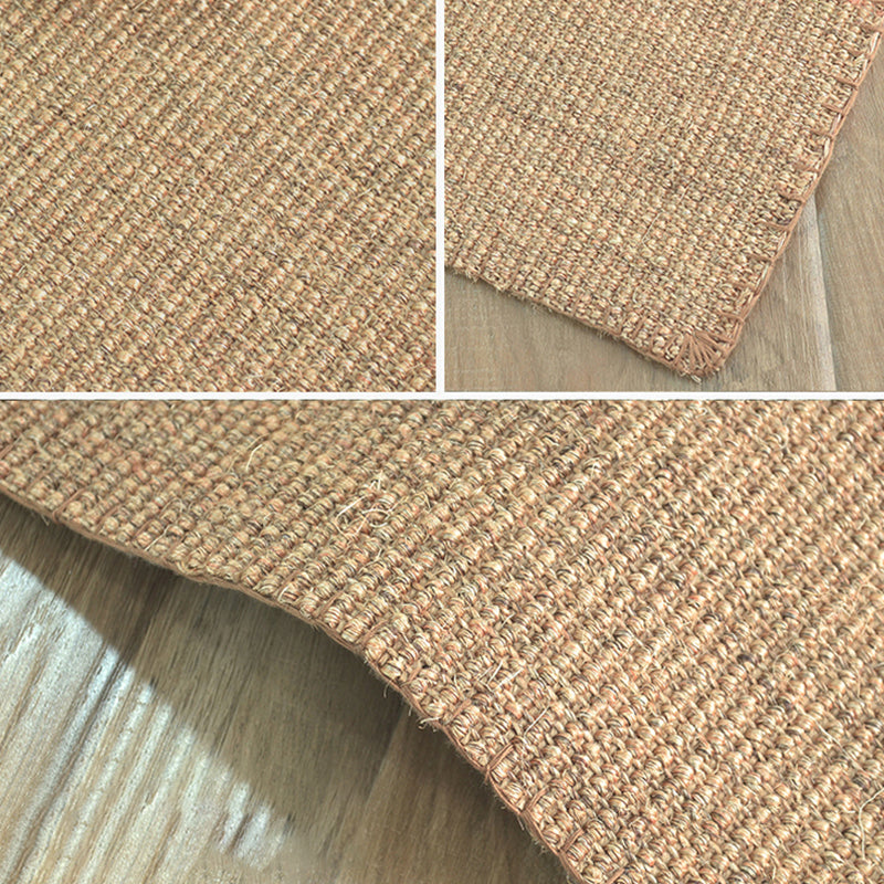 Minimalist Solid Color Rug Multi-Colored Sisal Indoor Rug Non-Slip Backing Stain-Resistant Pet Friendly Carpet for Home Light Brown Clearhalo 'Area Rug' 'Rug' 2317848