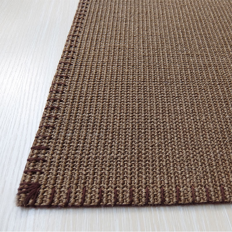 Gray Khaki Solid Color Rug Sisal Country Area Carpet Anti-Slip Backing Pet Friendly Easy Care Indoor Rug for Room Clearhalo 'Area Rug' 'Rug' 2317859