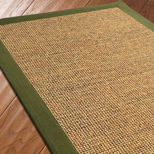 Farmhouse Solid Color Rug Multi Color Sisal Area Rug Non-Slip Backing Pet Friendly Easy Care Area Carpet for Bedroom Green