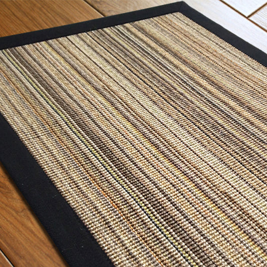 Multi Color Rustic Rug Sisal Solid Color Indoor Rug Anti-Slip Backing Stain-Resistant Machine Washable Carpet for Home Dark Beige