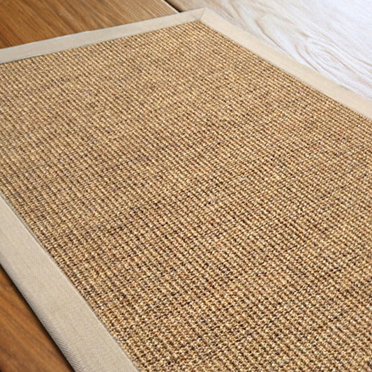 Minimalist Living Room Rug Multi Color Solid Color Indoor Rug Sisal Non-Slip Backing Machine Washable Area Carpet Dark Beige