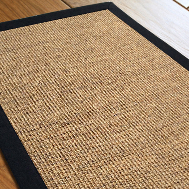 Minimalist Living Room Rug Multi Color Solid Color Indoor Rug Sisal Non-Slip Backing Machine Washable Area Carpet Brown Clearhalo 'Area Rug' 'Rug' 2317908
