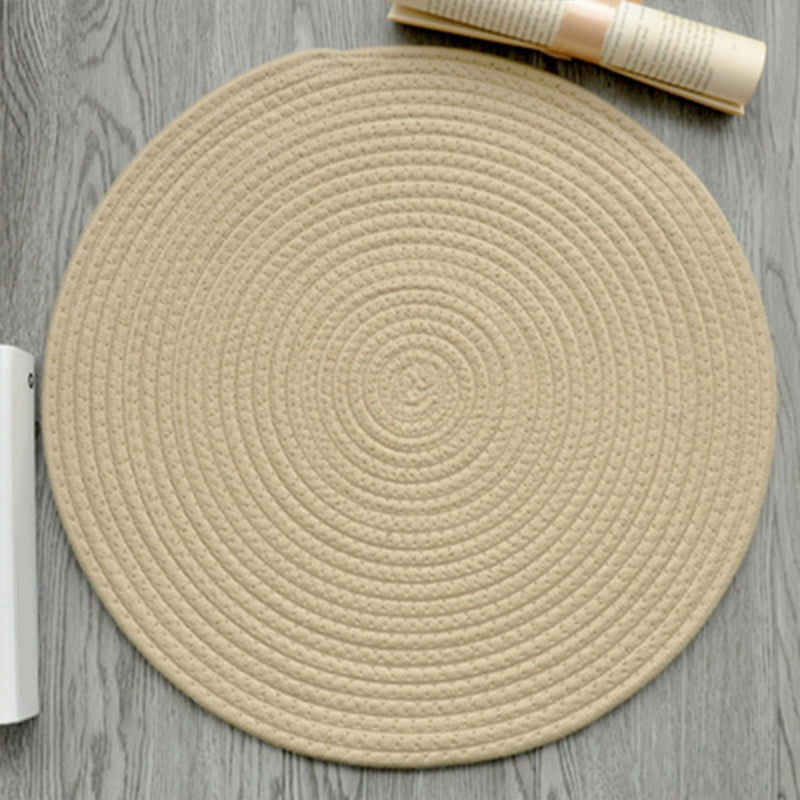 Simplicity Bedroom Rug Multi Color Solid Color Area Carpet Sisal Non-Slip Backing Machine Washable Indoor Rug Khaki Clearhalo 'Area Rug' 'Rug' 2317936