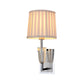 Chrome Single Bulb Wall Sconce Modern Style Fabric Pleated Lampshade Wall Mounted Light Fixture Clearhalo 'Wall Lamps & Sconces' 'Wall Lights' Lighting' 231794