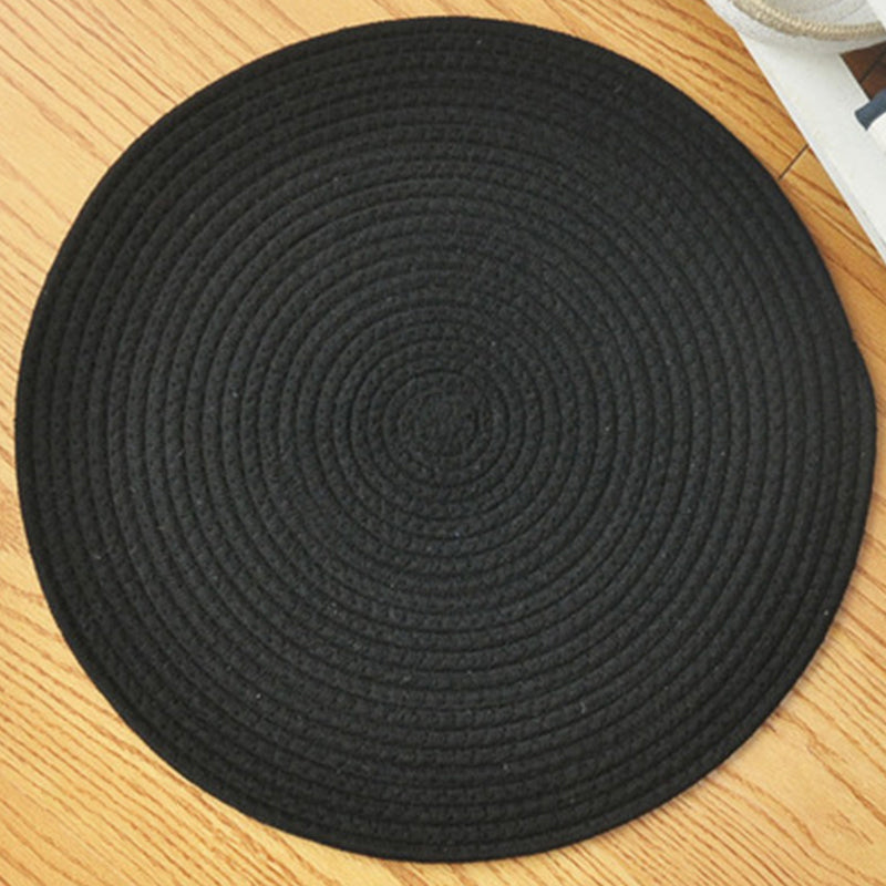 Simplicity Bedroom Rug Multi Color Solid Color Area Carpet Sisal Non-Slip Backing Machine Washable Indoor Rug Black Clearhalo 'Area Rug' 'Rug' 2317940