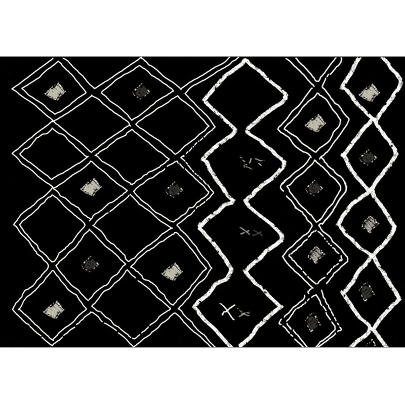 Eclectic Living Room Rug Multi-Color Geometric Printed Area Carpet Polypropylene Non-Slip Backing Machine Washable Indoor Rug Black Clearhalo 'Area Rug' 'Bohemian' 'Rugs' Rug' 2318018