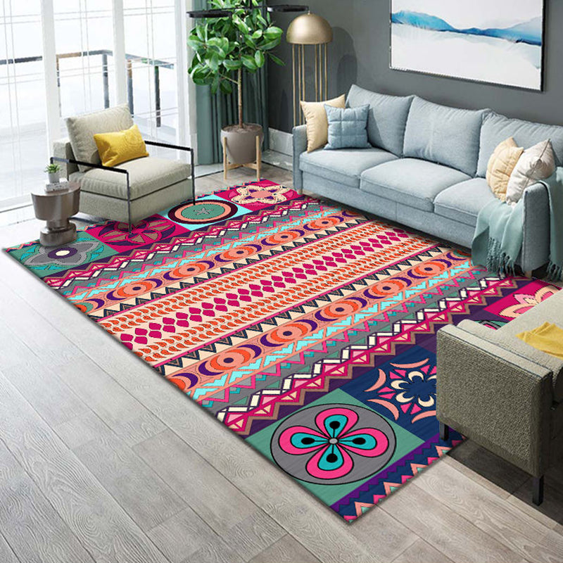 Western Parlor Rug Multi Color Geometric Print Area Carpet Polypropylene Easy Care Pet Friendly Washable Indoor Rug Yellow-Red Clearhalo 'Area Rug' 'Rugs' 'Southwestern' Rug' 2318030