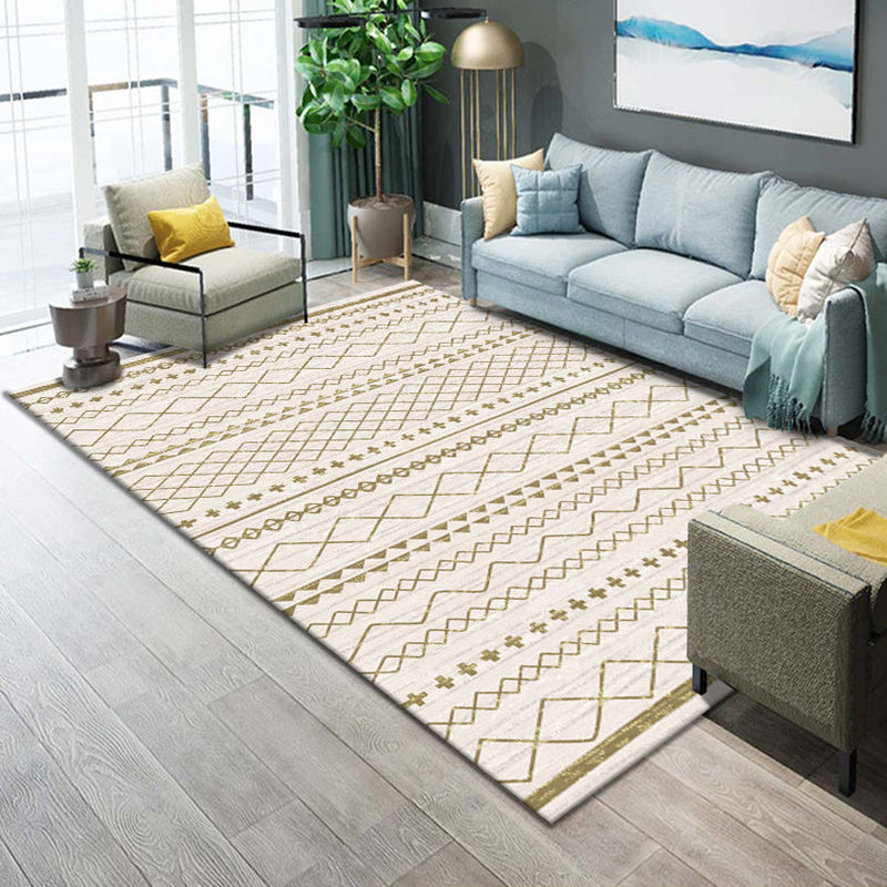 Western Parlor Rug Multi Color Geometric Print Area Carpet Polypropylene Easy Care Pet Friendly Washable Indoor Rug Beige Clearhalo 'Area Rug' 'Rugs' 'Southwestern' Rug' 2318034