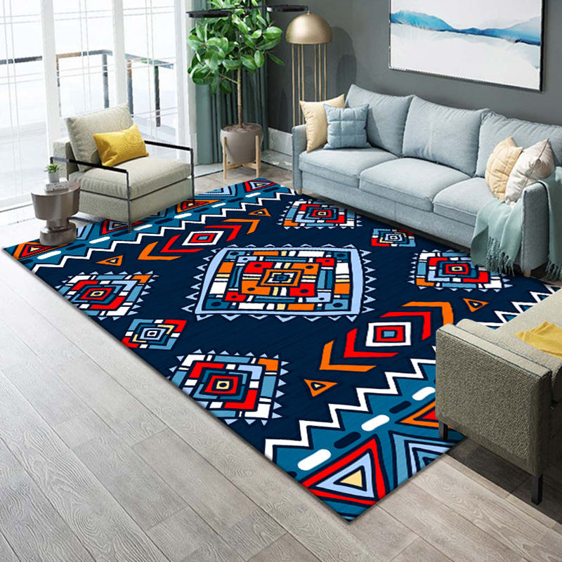 Western Parlor Rug Multi Color Geometric Print Area Carpet Polypropylene Easy Care Pet Friendly Washable Indoor Rug Navy Clearhalo 'Area Rug' 'Rugs' 'Southwestern' Rug' 2318035