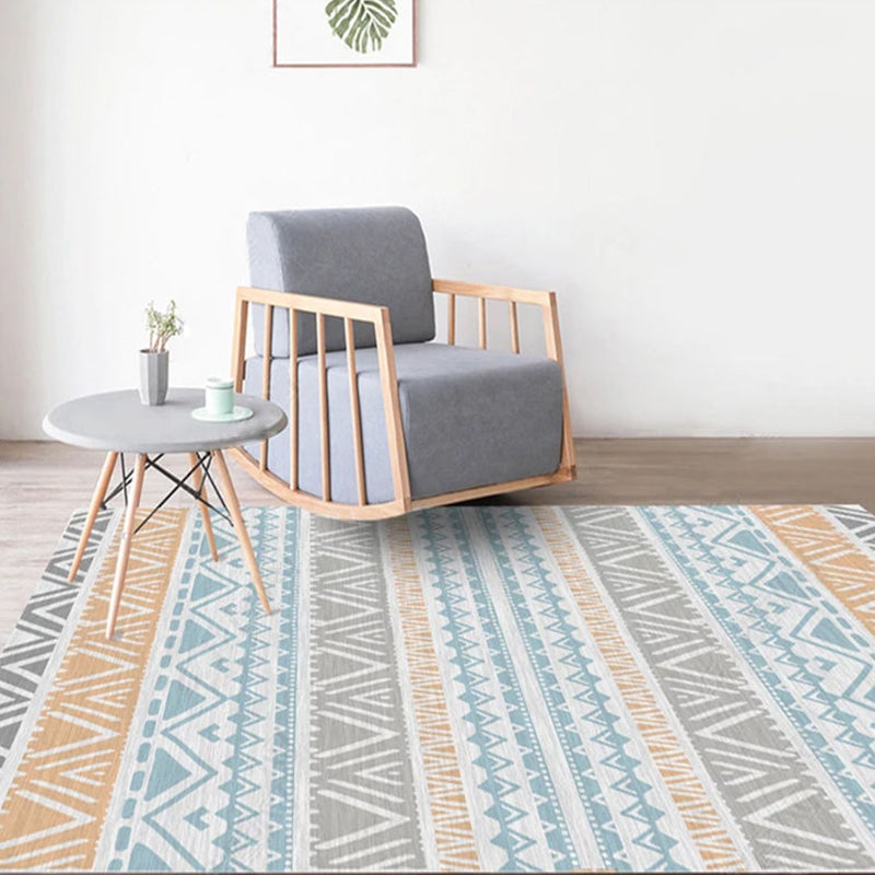 Funky Geometric Printed Rug Multi Color Synthetics Indoor Rug Non-Slip Backing Machine Washable Area Carpet for Decoration Yellow-Blue Clearhalo 'Area Rug' 'Rugs' 'Southwestern' Rug' 2318042
