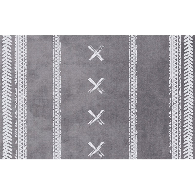 Funky Geometric Printed Rug Multi Color Synthetics Indoor Rug Non-Slip Backing Machine Washable Area Carpet for Decoration Silver Gray Clearhalo 'Area Rug' 'Rugs' 'Southwestern' Rug' 2318047