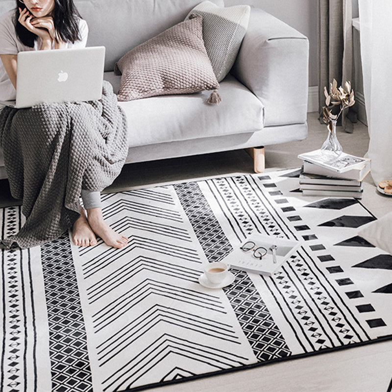 Funky Geometric Printed Rug Multi Color Synthetics Indoor Rug Non-Slip Backing Machine Washable Area Carpet for Decoration Grey Clearhalo 'Area Rug' 'Rugs' 'Southwestern' Rug' 2318048