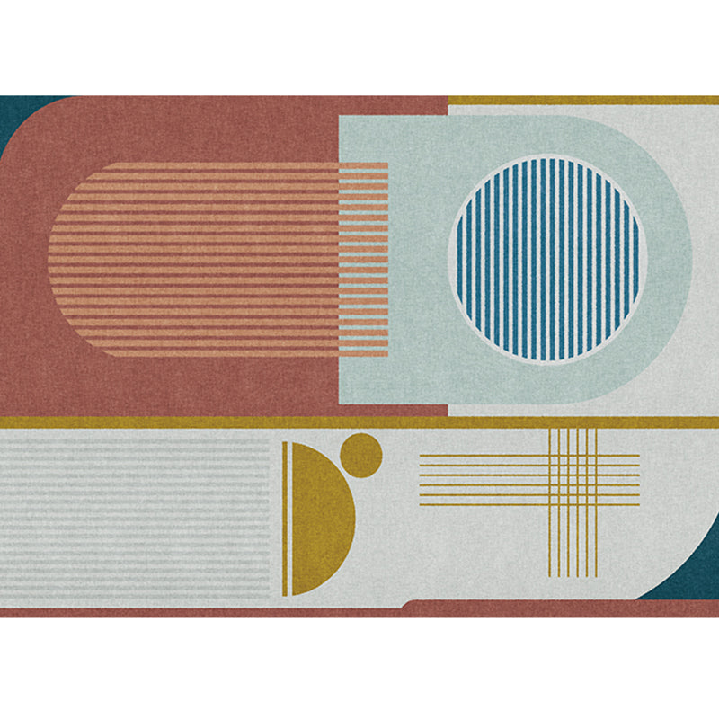 Bohomian Living Room Rug Multi Colored Geometric Print Area Carpet Polyster Non-Slip Backing Pet Friendly Indoor Rug Red Clearhalo 'Area Rug' 'Rugs' 'Southwestern' Rug' 2318050