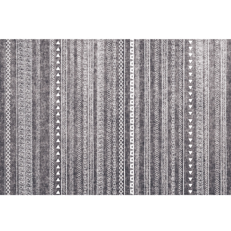 Bohomian Living Room Rug Multi Colored Geometric Print Area Carpet Polyster Non-Slip Backing Pet Friendly Indoor Rug Black-Gray Clearhalo 'Area Rug' 'Rugs' 'Southwestern' Rug' 2318060