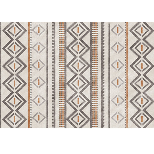 Bohomian Living Room Rug Multi Colored Geometric Print Area Carpet Polyster Non-Slip Backing Pet Friendly Indoor Rug Beige Clearhalo 'Area Rug' 'Rugs' 'Southwestern' Rug' 2318062