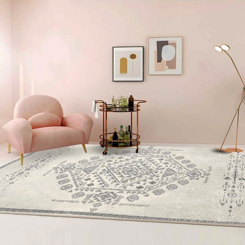 Unique Geo Pattern Rug Multi Colored Polypropylene Indoor Rug Anti-Slip Backing Pet Friendly Area Carpet for Decoration Cream Gray Clearhalo 'Area Rug' 'Rugs' 'Southwestern' Rug' 2318073