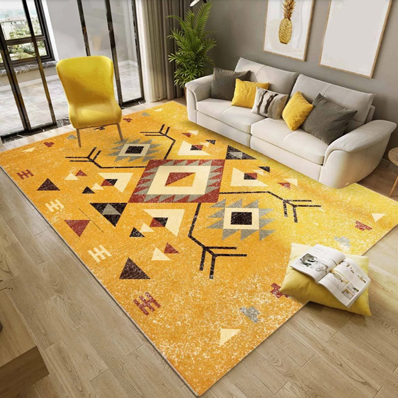 Unique Geo Pattern Rug Multi Colored Polypropylene Indoor Rug Anti-Slip Backing Pet Friendly Area Carpet for Decoration Yellow Clearhalo 'Area Rug' 'Rugs' 'Southwestern' Rug' 2318077