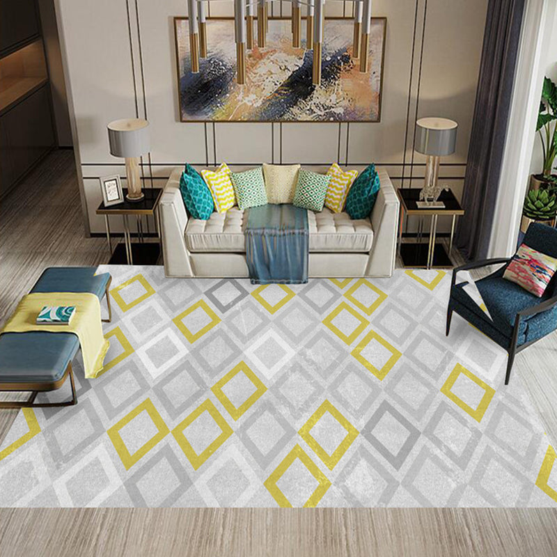 Multi-Color Southwestern Rug Polypropylene Stripe Printed Area Carpet Non-Slip Backing Pet Friendly Easy Care Indoor Rug for Decor Gray-Yellow Clearhalo 'Area Rug' 'Rugs' 'Southwestern' Rug' 2318110