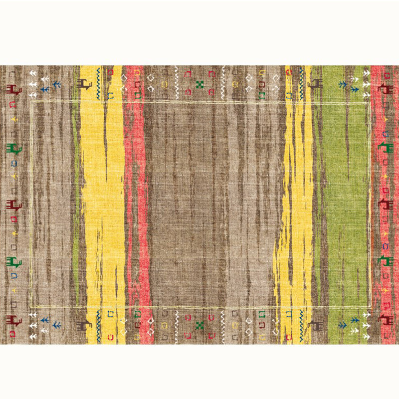 Casual Stripe Printed Rug Multi-Color Polyster Indoor Rug Anti-Slip Backing Pet Friendly Easy Care Area Carpet for Parlor Light Brown Clearhalo 'Area Rug' 'Bohemian' 'Rugs' Rug' 2318137