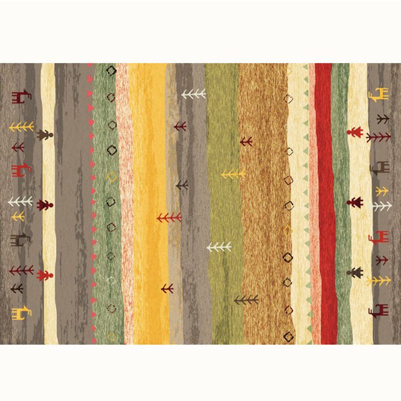 Casual Stripe Printed Rug Multi-Color Polyster Indoor Rug Anti-Slip Backing Pet Friendly Easy Care Area Carpet for Parlor Yellow Clearhalo 'Area Rug' 'Bohemian' 'Rugs' Rug' 2318138