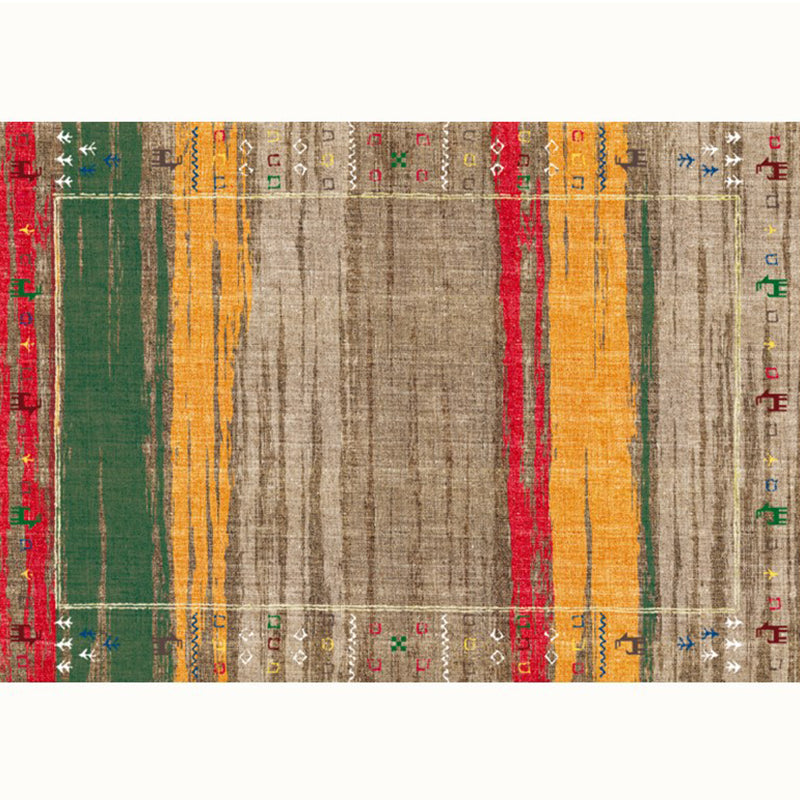 Casual Stripe Printed Rug Multi-Color Polyster Indoor Rug Anti-Slip Backing Pet Friendly Easy Care Area Carpet for Parlor Yellow-Brown Clearhalo 'Area Rug' 'Bohemian' 'Rugs' Rug' 2318139