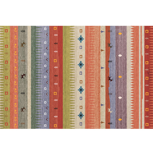 Bohemian Living Room Rug Multi Colored Stripe Print Indoor Rug Polyster Non-Slip Backing Pet Friendly Stain-Resistant Carpet Orange Clearhalo 'Area Rug' 'Bohemian' 'Rugs' Rug' 2318142