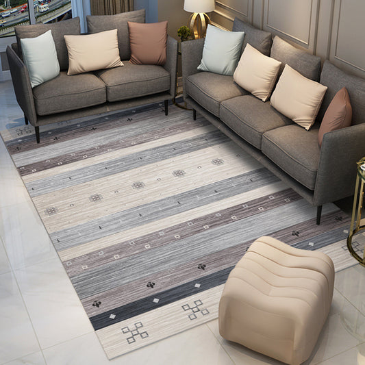 Minimalist Living Room Rug Multi Colored Geometric Print Area Carpet Polypropylene Non-Slip Backing Pet Friendly Indoor Rug Gray-Khaki Clearhalo 'Area Rug' 'Rugs' 'Southwestern' Rug' 2318155