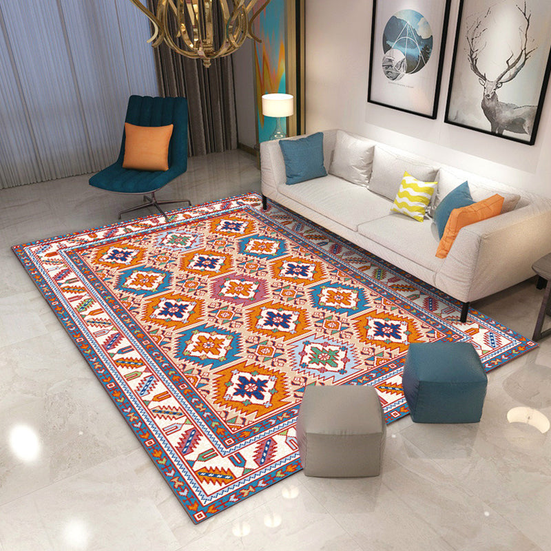 Minimalist Living Room Rug Multi Colored Geometric Print Area Carpet Polypropylene Non-Slip Backing Pet Friendly Indoor Rug Orange Clearhalo 'Area Rug' 'Rugs' 'Southwestern' Rug' 2318158