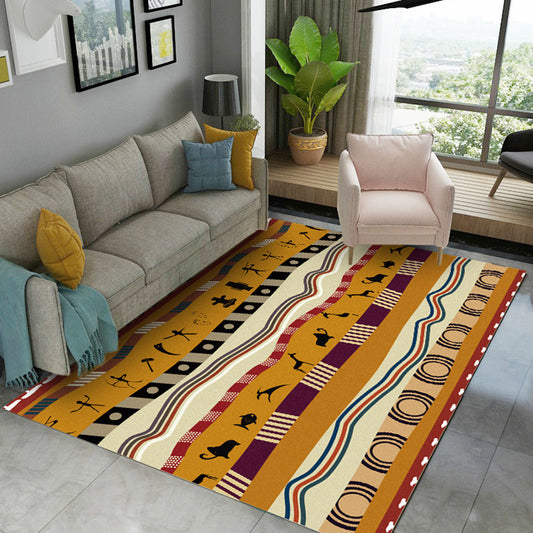 Minimalist Living Room Rug Multi Colored Geometric Print Area Carpet Polypropylene Non-Slip Backing Pet Friendly Indoor Rug Yellow-Brown Clearhalo 'Area Rug' 'Rugs' 'Southwestern' Rug' 2318159