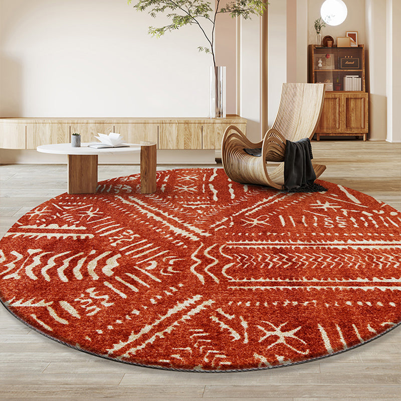 Western Geometric Rug Red Synthetic Indoor Rug Anti-Slip Backing Pet Friendly Machine Washable Carpet for Decoration Clearhalo 'Area Rug' 'Rugs' 'Southwestern' Rug' 2318163