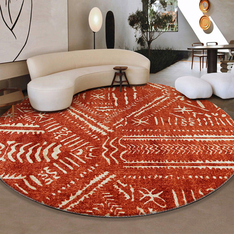 Western Geometric Rug Red Synthetic Indoor Rug Anti-Slip Backing Pet Friendly Machine Washable Carpet for Decoration Clearhalo 'Area Rug' 'Rugs' 'Southwestern' Rug' 2318164