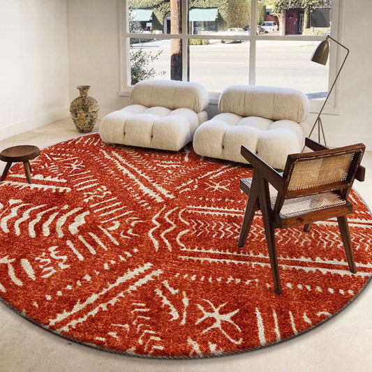 Western Geometric Rug Red Synthetic Indoor Rug Anti-Slip Backing Pet Friendly Machine Washable Carpet for Decoration Clearhalo 'Area Rug' 'Rugs' 'Southwestern' Rug' 2318167