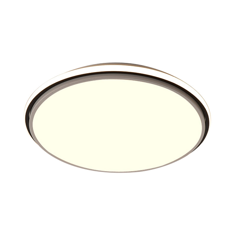 Black and White Circular Flush Mount Contemporary Led 12"/16"/19.5" Wide Acrylic Flush Mount Fixture with Recessed Diffuser in White/Warm Light Clearhalo 'Ceiling Lights' 'Close To Ceiling Lights' 'Close to ceiling' 'Flush mount' Lighting' 231932