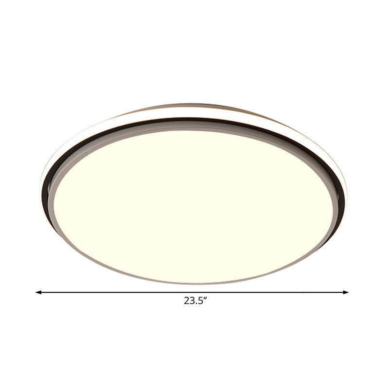 Black and White Circular Flush Mount Contemporary Led 12"/16"/19.5" Wide Acrylic Flush Mount Fixture with Recessed Diffuser in White/Warm Light Clearhalo 'Ceiling Lights' 'Close To Ceiling Lights' 'Close to ceiling' 'Flush mount' Lighting' 231936
