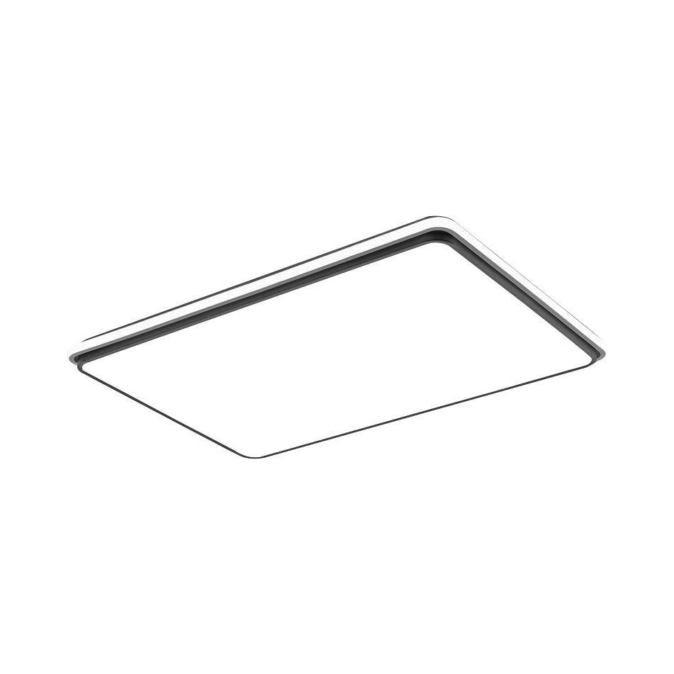 16"/19.5"/35.5" Wide Black and White Square/Rectangle Flush Lamp Modernist Led Acrylic Flush Mount Ceiling Light in White/Warm Light Clearhalo 'Ceiling Lights' 'Close To Ceiling Lights' 'Close to ceiling' 'Flush mount' Lighting' 231974