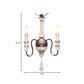 Solid Wood Candle Sconce Lighting Antique Style 2-Light Bedroom Wall Mounted Lamp in White Clearhalo 'Wall Lamps & Sconces' 'Wall Lights' Lighting' 232123