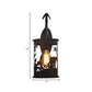 Country Lantern Sconce Fixture 1 Bulb Metal Wall Mount Lighting in Black for Restaurant with Wild Animal Pattern Clearhalo 'Wall Lamps & Sconces' 'Wall Lights' Lighting' 232143