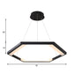 Hexagon Acrylic Chandelier Modernist 1/2/3 Lights Black Led Hanging Ceiling Light in White/Warm Light Clearhalo 'Ceiling Lights' 'Chandeliers' 'Modern Chandeliers' 'Modern' Lighting' 232252