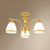 Gold Finish Bell Semi Flush Chandelier Traditional Opal Glass Bedroom Ceiling Mounted Light 3 Gold Clearhalo 'Ceiling Lights' 'Close To Ceiling Lights' 'Close to ceiling' 'Semi-flushmount' Lighting' 2323344
