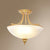 Bowl Shaped Kitchen Ceiling Lighting Traditional Frosted Glass 4-Light Semi Flush Light Fixture Gold Clearhalo 'Ceiling Lights' 'Close To Ceiling Lights' 'Close to ceiling' 'Semi-flushmount' Lighting' 2323358