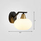 Ellipse Bedroom Wall Light Fixture Minimalism White Glass Single Black Sconce Lighting Clearhalo 'Wall Lamps & Sconces' 'Wall Lights' Lighting' 2323407