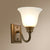 Flared Foyer Wall Lamp Antique Milky Glass 1-Bulb Wall Mounted Light with Curved Arm Brown Clearhalo 'Wall Lamps & Sconces' 'Wall Lights' Lighting' 2323445