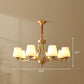 Conic Sitting Room Chandelier Light Fixture Antique Ivory Glass Hanging Pendant Light Clearhalo 'Ceiling Lights' 'Chandeliers' Lighting' options 2323505