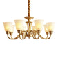 Traditional Flared Up Chandelier Semi-Opaque Glass Pendant Light Fixture in Brass Clearhalo 'Ceiling Lights' 'Chandeliers' Lighting' options 2323524