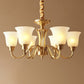 Traditional Flared Up Chandelier Semi-Opaque Glass Pendant Light Fixture in Brass 6 Brass Clearhalo 'Ceiling Lights' 'Chandeliers' Lighting' options 2323526_62bccb3b-270e-4b20-9048-61c893f5edcc