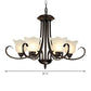 Black Finish Chandelier Lighting Retro Opal Frosted Glass Flower Hanging Light for Living Room Clearhalo 'Ceiling Lights' 'Chandeliers' Lighting' options 2323577